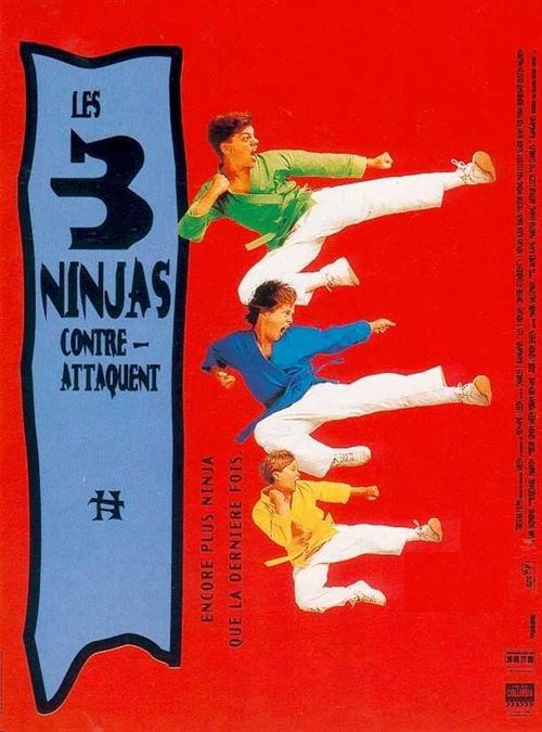 Les 3 NINJAS CONTRE-ATTAQUENT - 1994 - Dustin Nguyen, Alan Mcrae - 116x158cm - Affiche de cinéma originale pliée