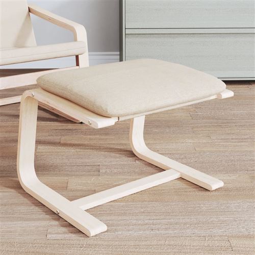 vidaXL Repose-pied Crème 51x41x40 cm Tissu