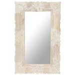 vidaXL Spiegel 80x50 cm massief mangohout wit321633