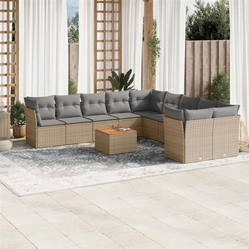 Non Communiqué Gris Salon De Jardin Modulable Vidaxl Rotin Beige 11 Pieces 62 X 62 X 69 Cm 10 Personnes