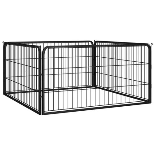 Vidaxl Noir Parc Pour Chien Acier - Image 3