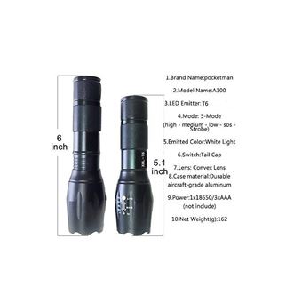 Lampe Torche LED Ultra Puissante Rechargeable, 3000 Lumens, Lampe de