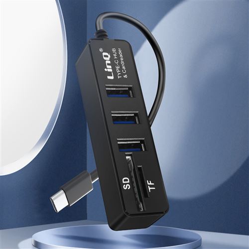 Linq - Hub USB-C vers 3x USB + carte SD LinQ - Adaptateur Secteur Universel  - Rue du Commerce