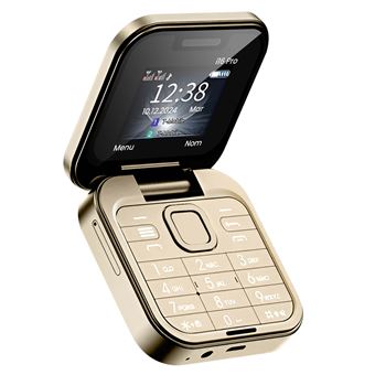 Téléphone Portable Pliable avec Double SIM Radio FM Batterie 1000mAh Avizar Dorée - 1