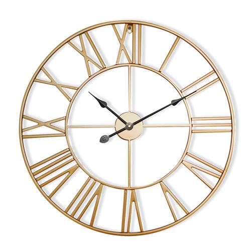 Horloge Murale - Queensway Casa Chic By Blumfeldt 76 - Cadre Métallique Silencieux - Doré