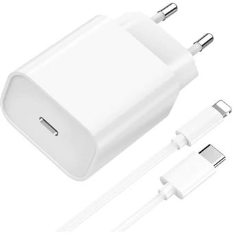 Chargeur rapide 20W + Cable pour iPad 4 5 6 7 8 9 iPad Air Génération 1 2 3 iPad Pro 1ère 2 ème génération iPad mini 1 2 3 4 5 - 1 mètre - Straße Tech ® - 1