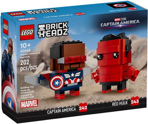 Non Communiqué Rouge Lego® Brickheadz™ 40668 Marvel Figurines De Captain America Et Hulk