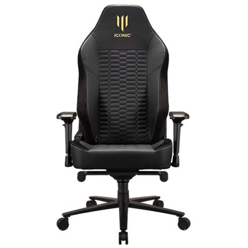 Fauteuil gamer Apollon classic gold, chaise gaming Noir Taille XL 