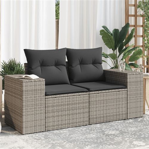 VidaXL - Gartensofa poly-rattan, One Size, Grau