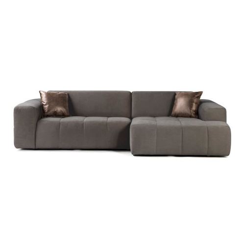 Canape dangle droit 5 places - Tissu marron - L 286 x P 129 x H 76 cm - FRANKLIN