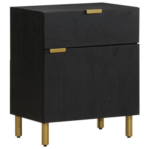 VIDAXL - Table de chevet - Noir - 50x33x60 cm - Image 2