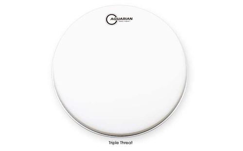 Aquarian TRP14 - peau caisse claire blanche - 14'' Triple Threat Snare Coated