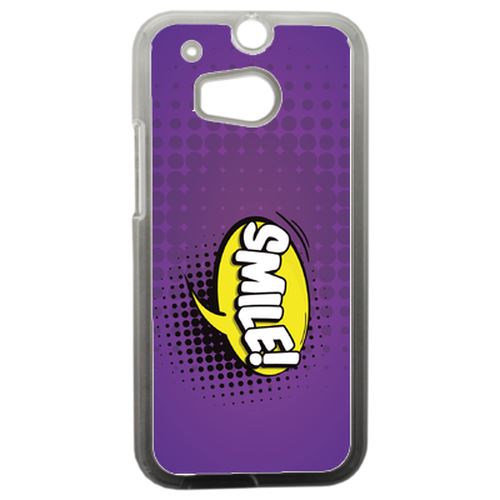 Coque Smile Fond Mauve Compatible Htc One 2 M8 Transparent