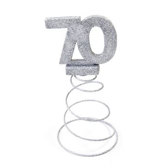 Centre De Table Pour Anniversaire 70 Ans Argent Pailletee