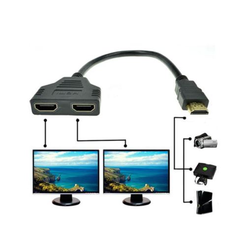 SYS Prise HDMI 1 mâle vers Double HDMI 2 femelle Y adaptateur de câble de  répartiteur LCD LED HD TV : : High-tech