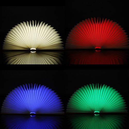 Lampe de Livre Pliante Rechargeable Par USB Veilleuse Lampe de Nuit Décoration Intérieure (Brown)
