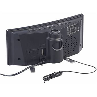 Radio-Réveil à Projection LED Rouge - Réveil FM, 2 Alarmes, Port USB Charge, Affichage Au Plafond, Fonction Snooze