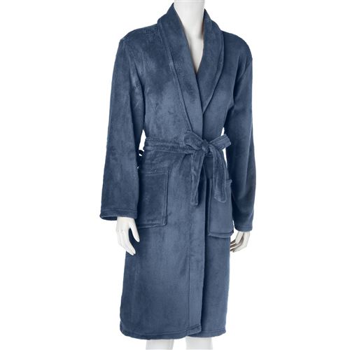 Peignoir en microfibre - L. 106 cm - Bleu