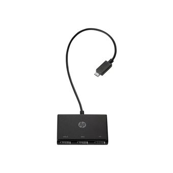 HP USB-C to USB-A - Concentrateur (hub) - 3 x SuperSpeed USB 3.0 - de bureau - pour Elite c640 G3 Chromebook Enterprise; Pavilion Aero Laptop 13-be2075ng - 1