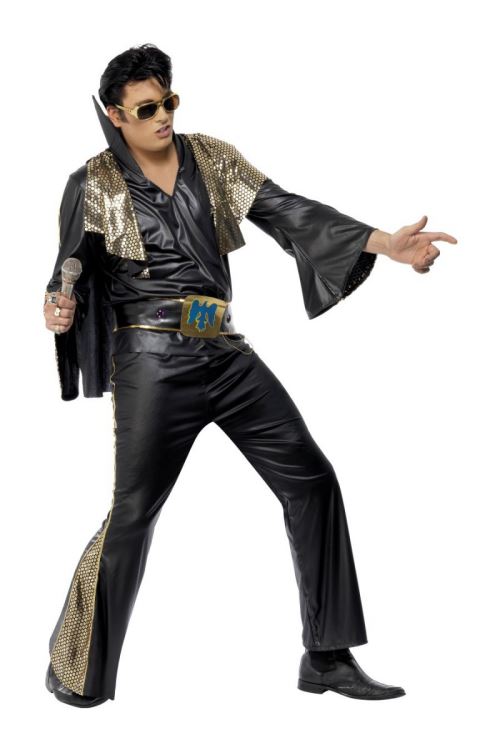 Costume elvis noir et or m