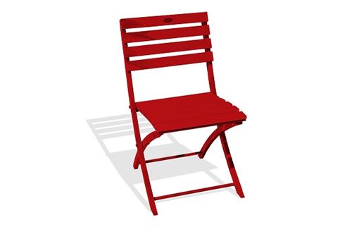 Chaise pliante marius en aluminium rouge 3002 alumob