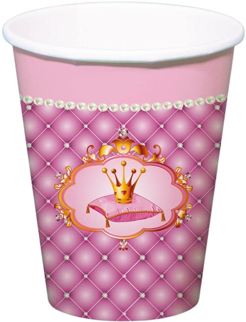 Folat tasses Princesses filles 250 ml carton rose 6 pièces