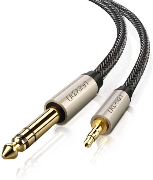Câble Audio 3.5mm vers 6.35mm Stéréo Jack Nylon Tressé, 2m