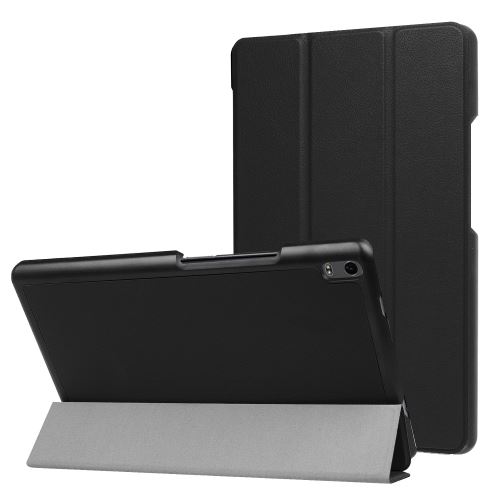 Étui de protection tri-pliée avec support pour Lenovo Tab4 8 Plus TB-8704F/N - Noir