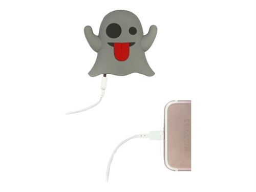 Mojipower Ghost - Banque d'alimentation - 2600 mAh (USB) - sur le câble : Micro-USB