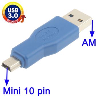 Connectique Câble & adaptateur USB / FireWire Adaptateur USB 3.0 AM vers Mini USB 10PIN - 1