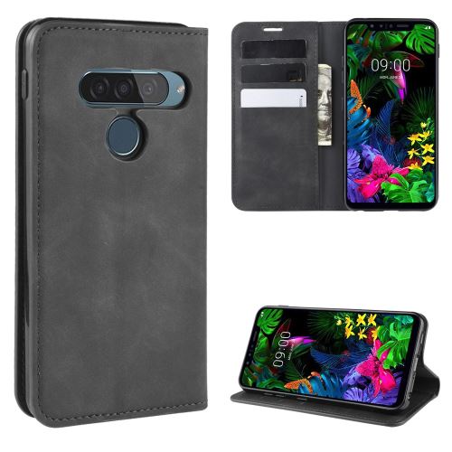 Etui en PU + TPU toucher de la peau auto-absorbé noir pour votre LG G8s ThinQ