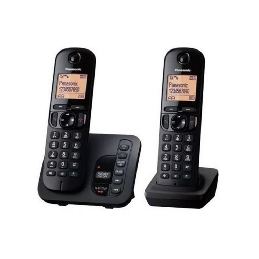 Téléphone Sans Fil Panasonic Duo KXTGC222FRB - Noir - Avec Répondeur - DECT Neuf