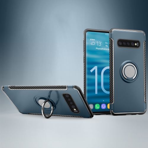 Coque en TPU armure porte-bague bleu clair pour votre Samsung Galaxy S10