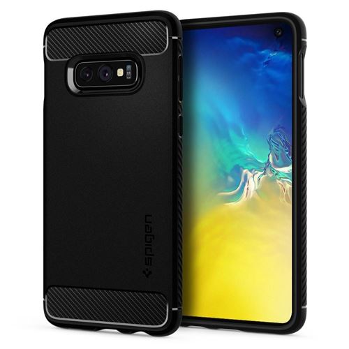 Spigen Rugged Armor - Coque de protection pour téléphone portable - robuste - polyuréthanne thermoplastique (TPU) - noir mat - pour Samsung Galaxy S10e