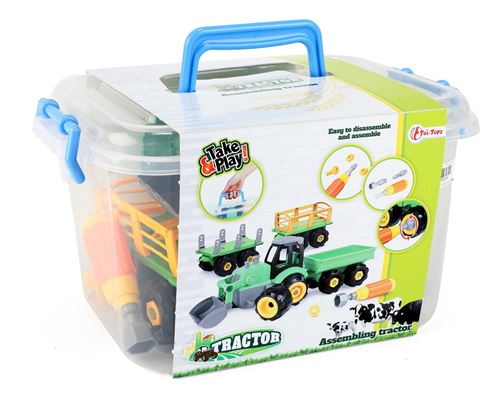 Toi-Toys tracteur avec remorque diy green 45 cm