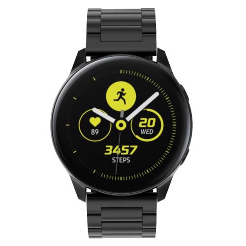 Générique Noir Bracelet De Montre Compatible Avec Samsung Galaxy Watch Active 2 40/40Mm, Acier Inoxydable - Image 1