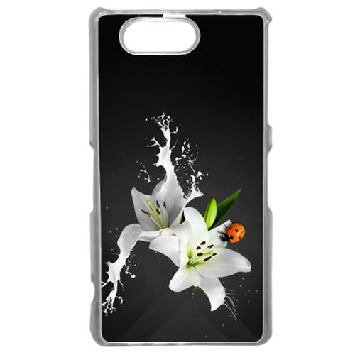 Coque Lys Blanc Coccinelle Sur Fond Gris Compatible Sony Xperia Z3 Transparent