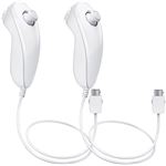 2pcs Nunchuk blanche compatible pour Manette Nintendo Wii - QUMOX®