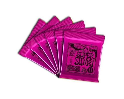 Ernie Ball Super Slinky Nickel Cordes Ensemble, .009 – .042 _ P1 Lot de 6 Super