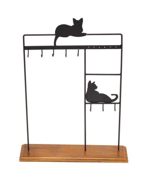 Presentoir Porte Bijoux Chats Metal Et Bois Bracelets Colliers Boucles Noir Achat Prix Fnac