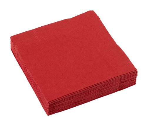 Amscan serviettes de table rouge 25 x 25 cm 20 pièces