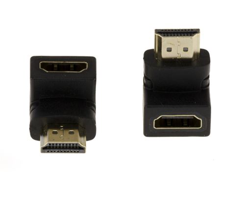Adaptateur avec Angle 90° HDMI (Type A) Femelle vers Mâle