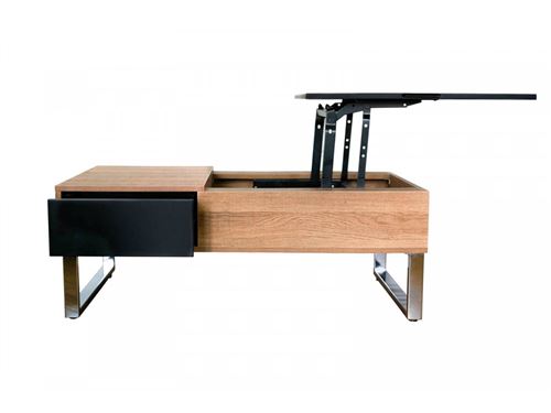 BOBOCHIC Table basse 110 cm BERGEN Bois clair et Noir
