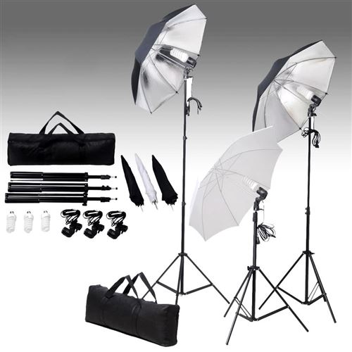 vidaXL Studiolampenset 24 Watt inclusief statieven en paraplu's
