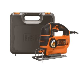 Scie Sauteuse Pendulaire Black+Decker 550W - Coupe 80mm Avec Lame Et Étui Inclus