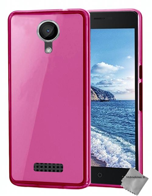 Housse etui coque pochette silicone gel fine pour Wiko Harry avec verre trempe - ROSE