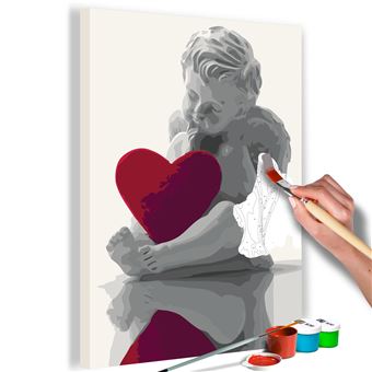 Tableau à peindre par soi-même - Ange (coeur rouge) - 40x60 Artgeist (11446) - 1