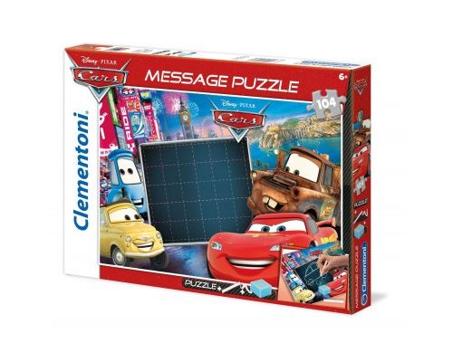 Puzzle 104 Pièces : Message Puzzle Cars, Clementoni