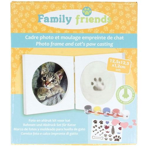 Coffret cadre photo + moulage empreinte de patte - Chat - Artemio