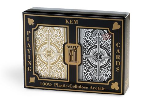 Cartes Kem Arrow Black and Gold bridge regular : 2 jeux